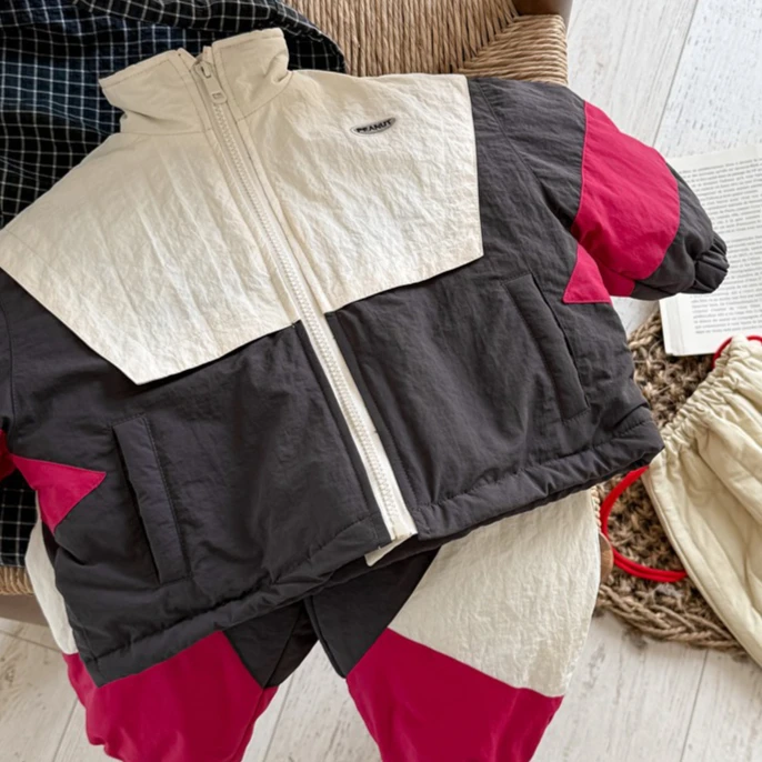 

Girls Suit 2025 Autumn and Winter New Children's Clothing Korean Style Girl Baby Plus Velvet Cotton-padded Pants Two Sets