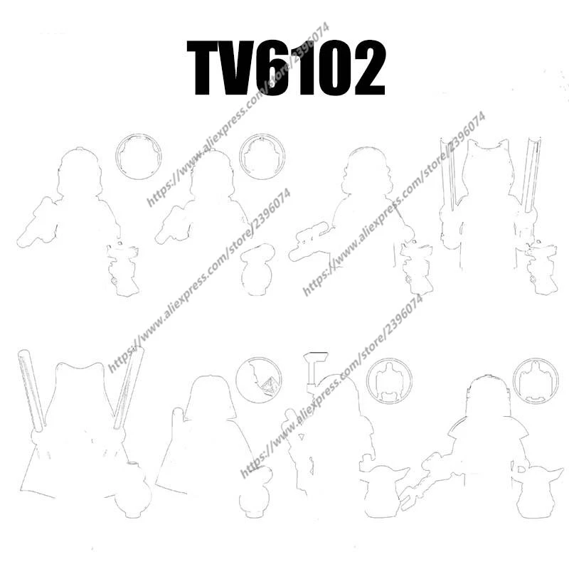 Décennie s de construction de figurines d'action, accessoires de film, briques, jouets, TV6102, TV8009, TV8010, TV8011, TV8012, TV8013, TV8014, TV8015, TV8016