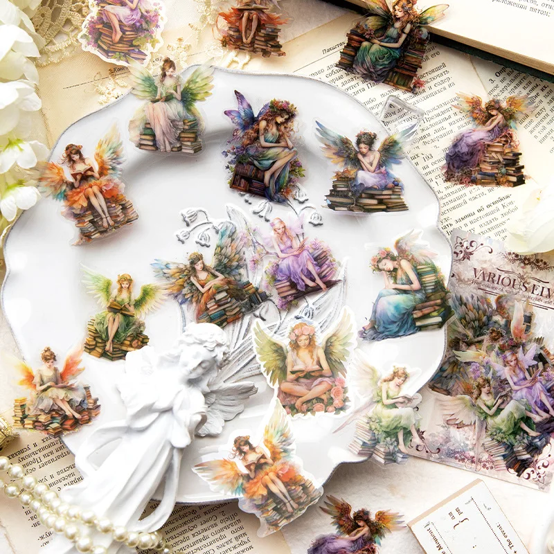 Vintage European and American characters PET stickers forest elf theme handbook DIY material decoration paste 30