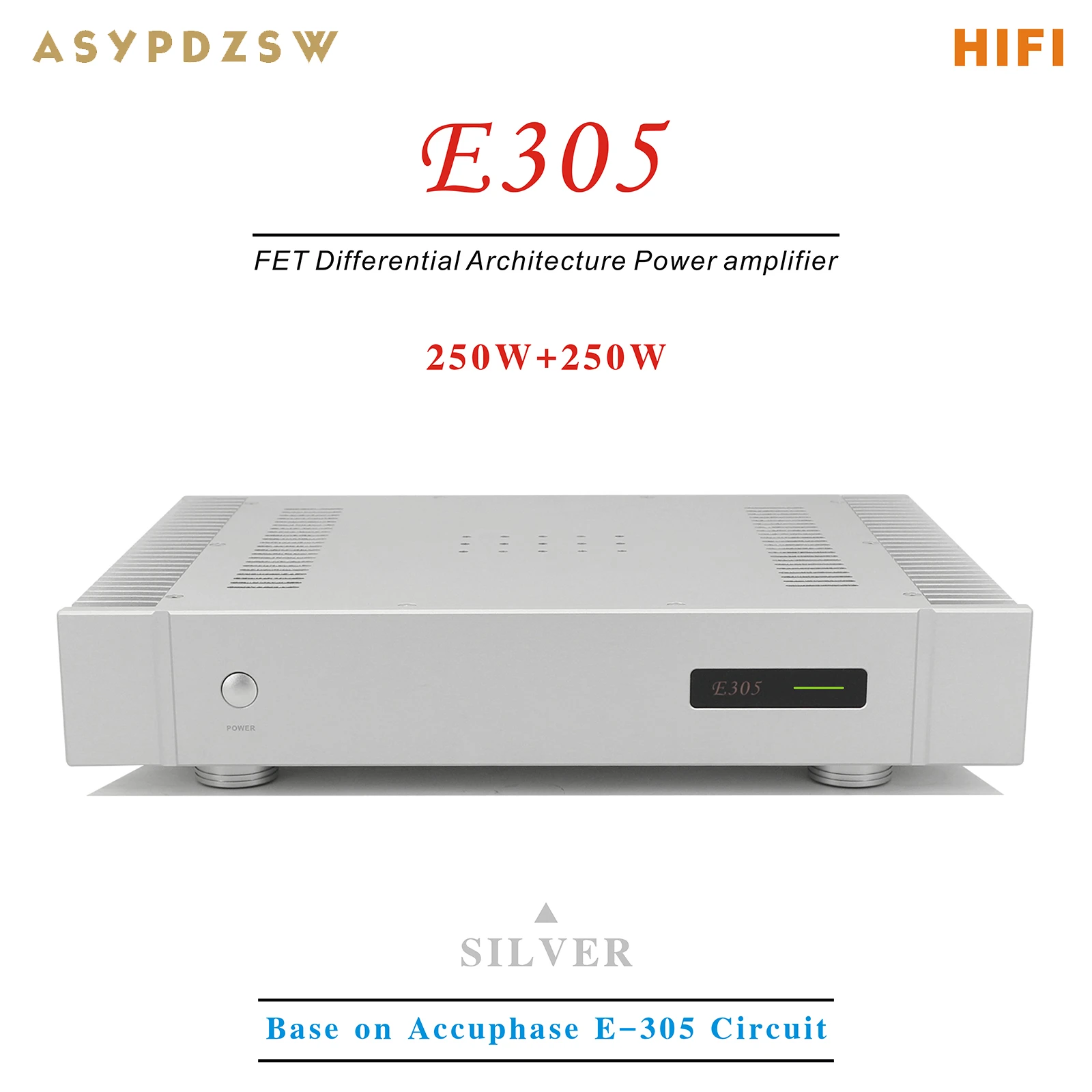 

HIFI E305 FET Differential Architecture Power amplifier Base on Accuphase E-305 Circuit 250W+250W