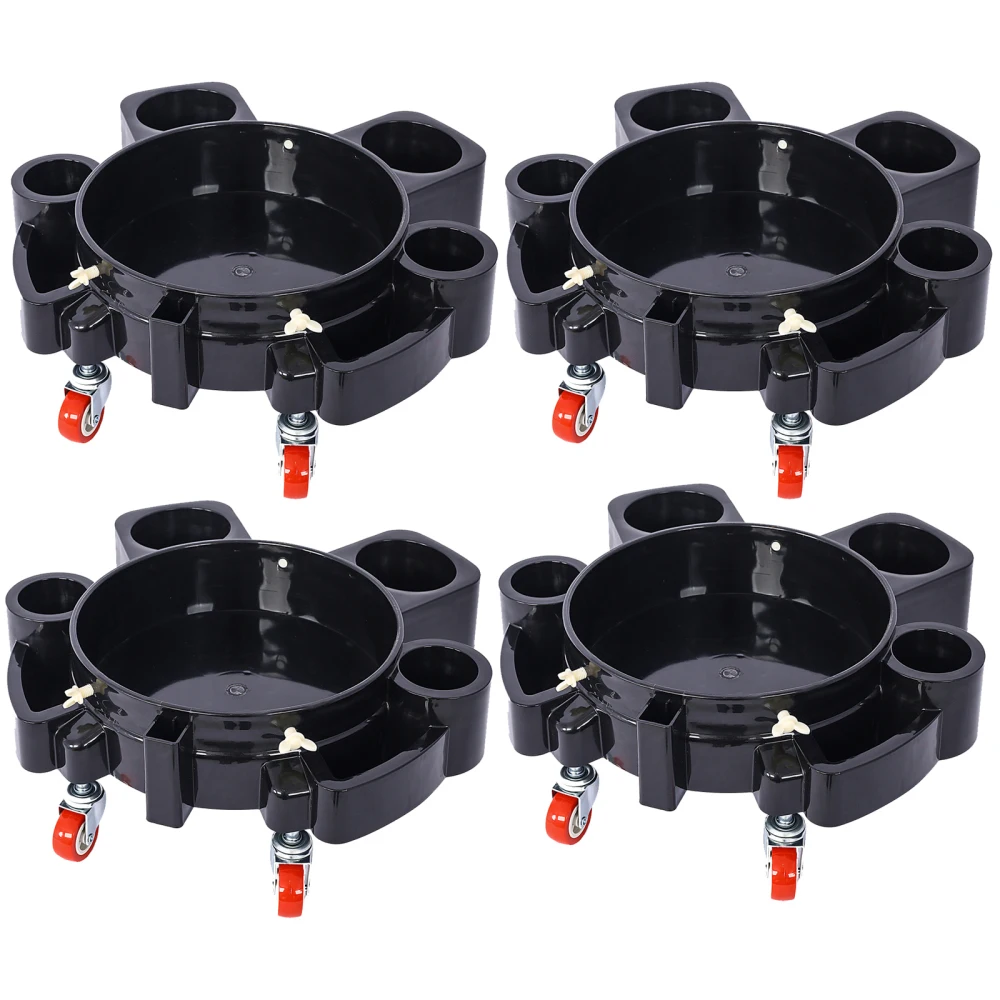 Bucket Dolly 5 Gallon Rolling Bucket Dolly 5 Rolling Swivel Casters Removable Bucket Dolly for Car Wash Professional Detailing