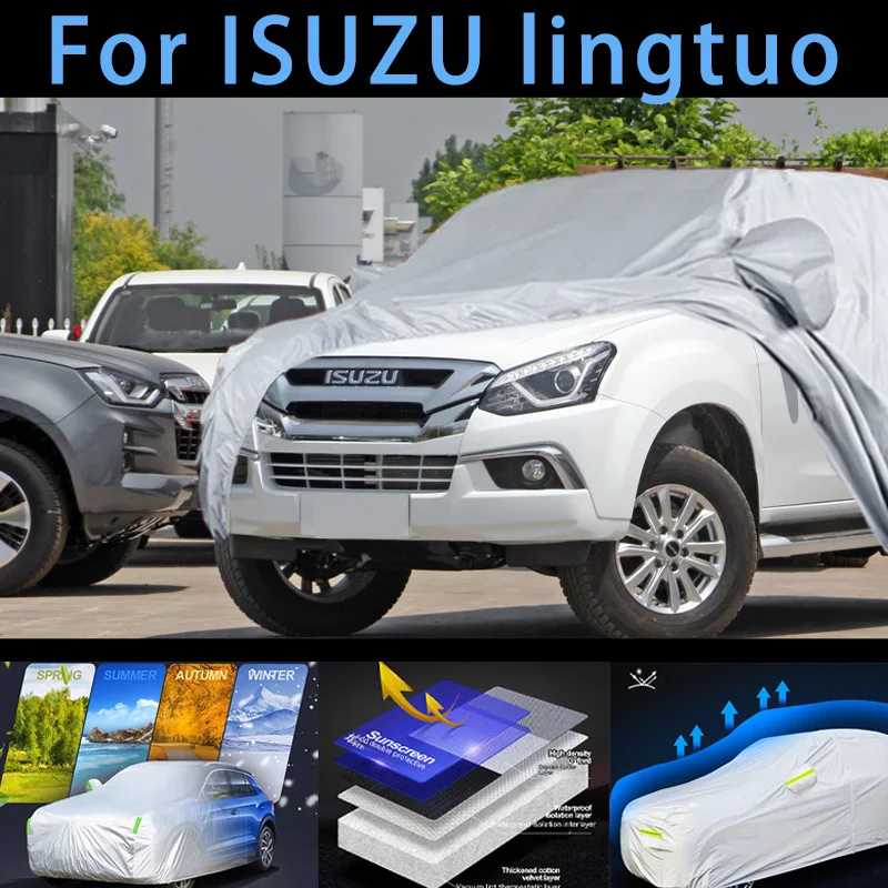 

For ISUZU lingtuo Outdoor Protection Full Car Covers Snow Cover Sunshade Waterproof Dustproof Exterior Car cover protection