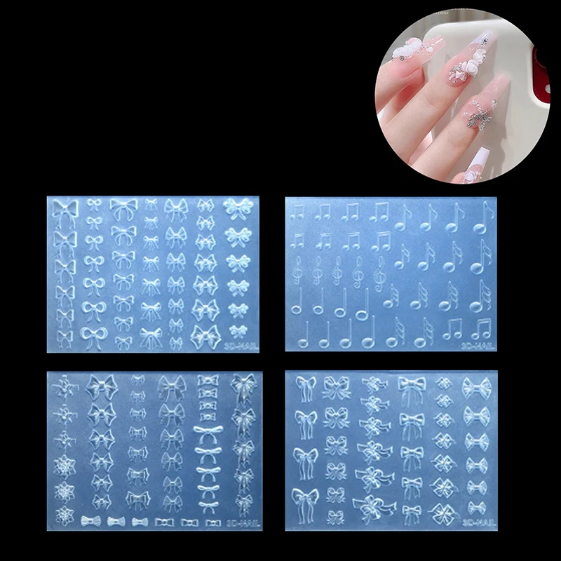 

1Pcs 3D Carving Silicone Nail Art Mold Reusable Fashion Versatile Bow Kawaii Butterfly Mold DIY Party Nail Decoration Art