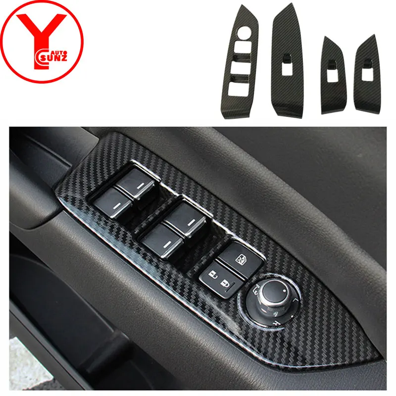 

carbon fiber door armrest switch panel cover For mazda cx5 cx-5 2017 2018 Interior car styling parts auto accessories ABS YCSUNZ