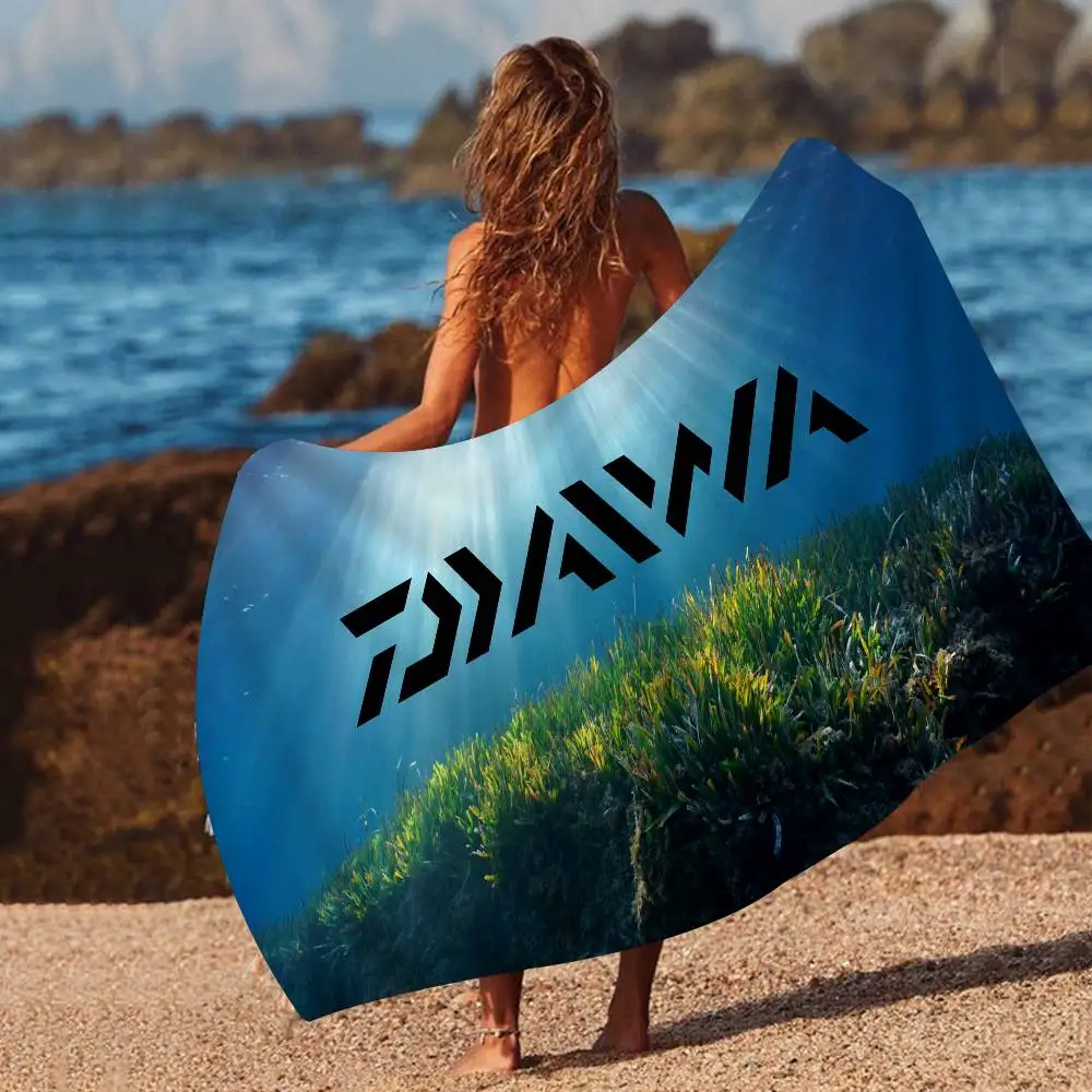Fashion D-Daiwa Fishing Microfiber Blanket Quick Drying Beach Towels Oversized Printing Super Absorbent Pool Towel Blanket