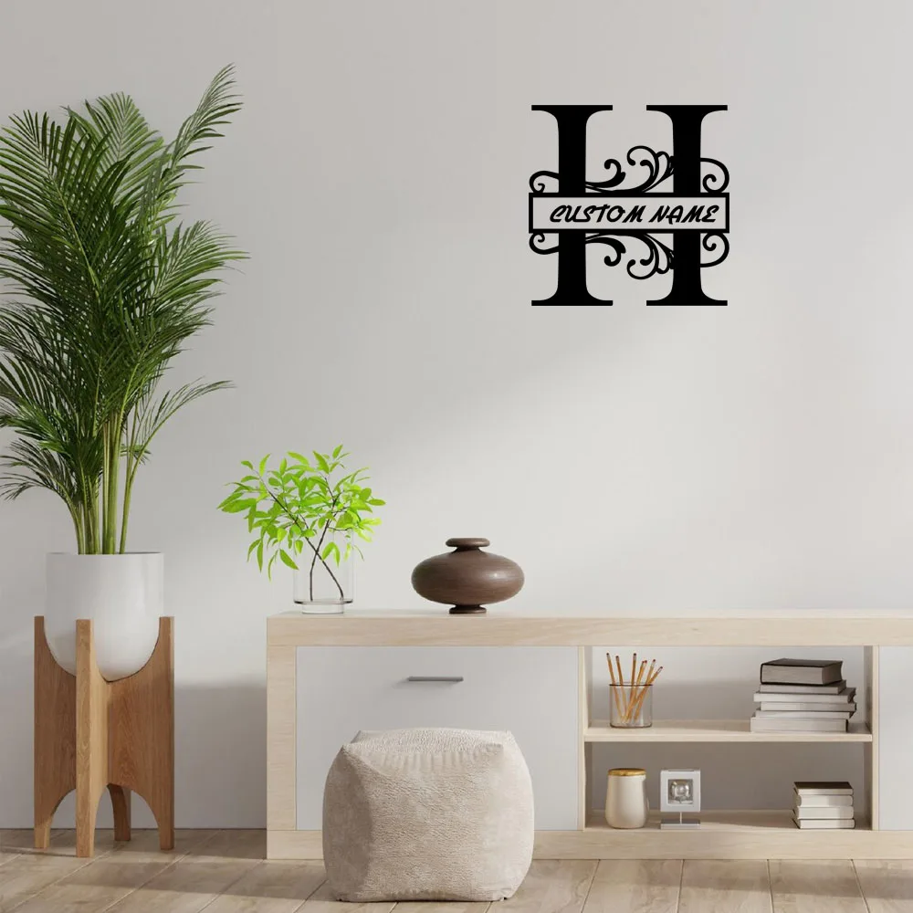 Papier peint autocollant en vinyle personnalisé avec lettre H, 1 pièce, excellent cadeau pour un ami, accessoires de décoration pour la maison en Pvc, à faire soi-même