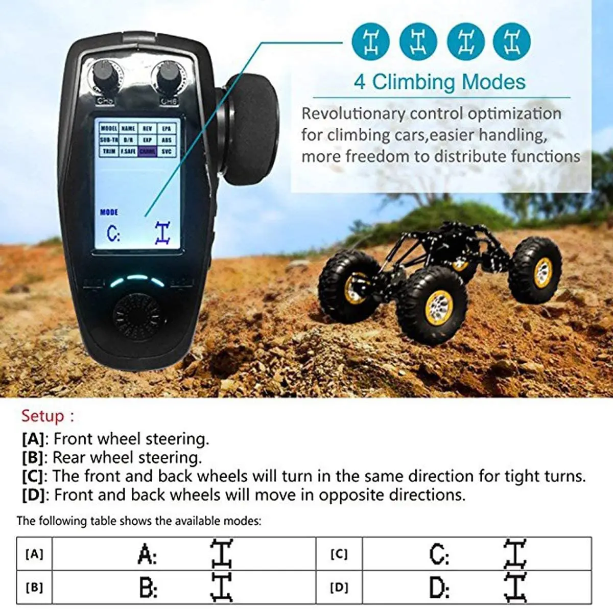 Flysky FS-GT5 6CH RC Transmitter with FS BS6 Receiver, 2.4Ghz AFHDS 2A Protocol Transmitter Can Store 20 Models for RC Car Boat