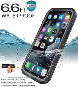 Bilashmart Sealed Clear IP68 Waterproof Case iPhone 16 15 14 Plus 13 12 11 Pro Max Mini XS XR X Shockproof Cover Screen Protector