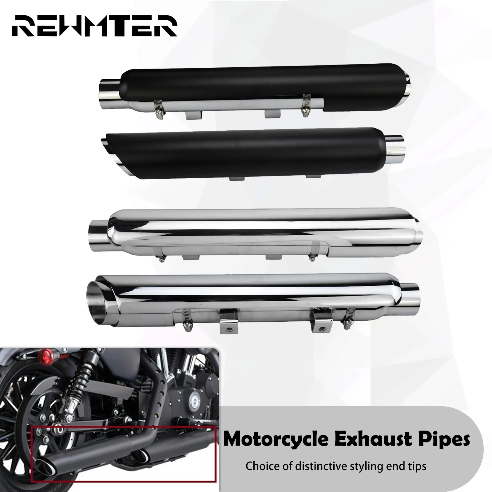 Motorcycle Exhuast Mufflers Shortshots Exhaust Pipes For Harley Sportster XL 883 Iron 1200 Forty Eight Superlow Roadster 2014-22