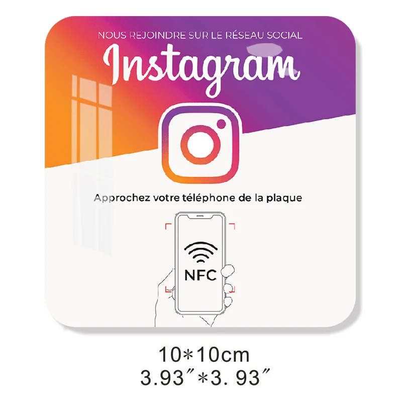 Plaque Instagram NFC plate NFC Plaque Acrylic Material Mirror Effect Increase Your Business