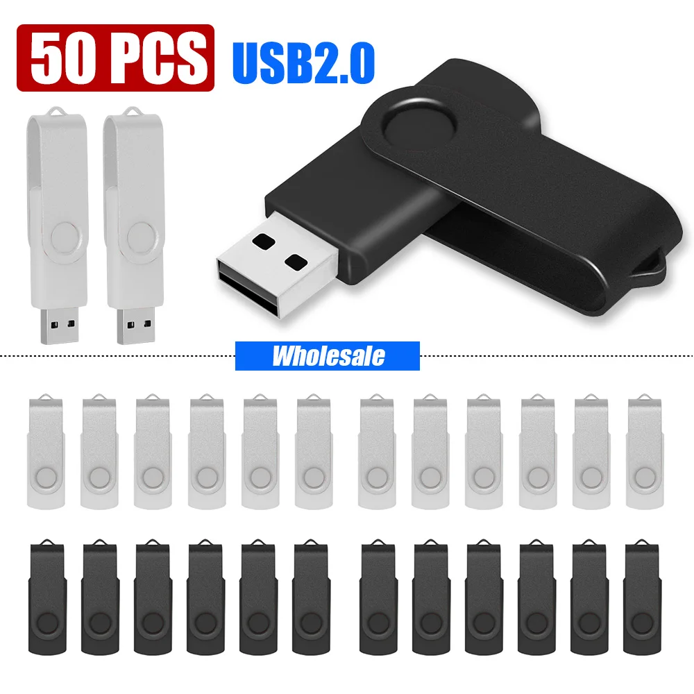 Unidad Flash USB 2,0 con logotipo personalizado, 50 Uds., 4GB, 8GB, 16GB, 32GB, 64GB, memoria USB 2,0 de alta velocidad