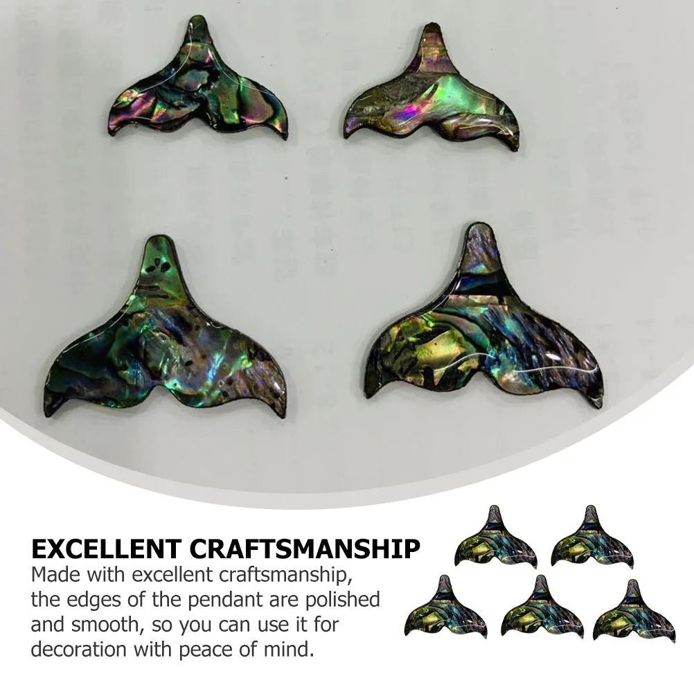 

5Pcs Creative Mermaid Tail Shaped Shell Pendant Jewelry Making Accessories Abalone Decor Necklace Bracelet Earring Component