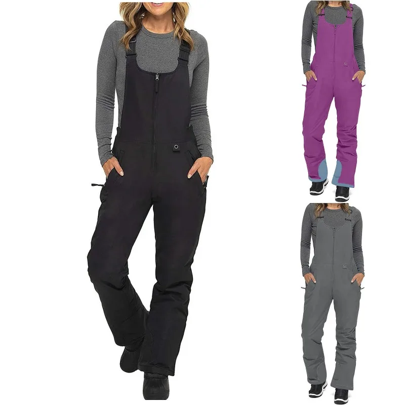 New Outdoor Ski Pants Warm Windproof Waterproof Thickened Cold-proof Cotton Pants Unisex Overalls Ski Pants Trend