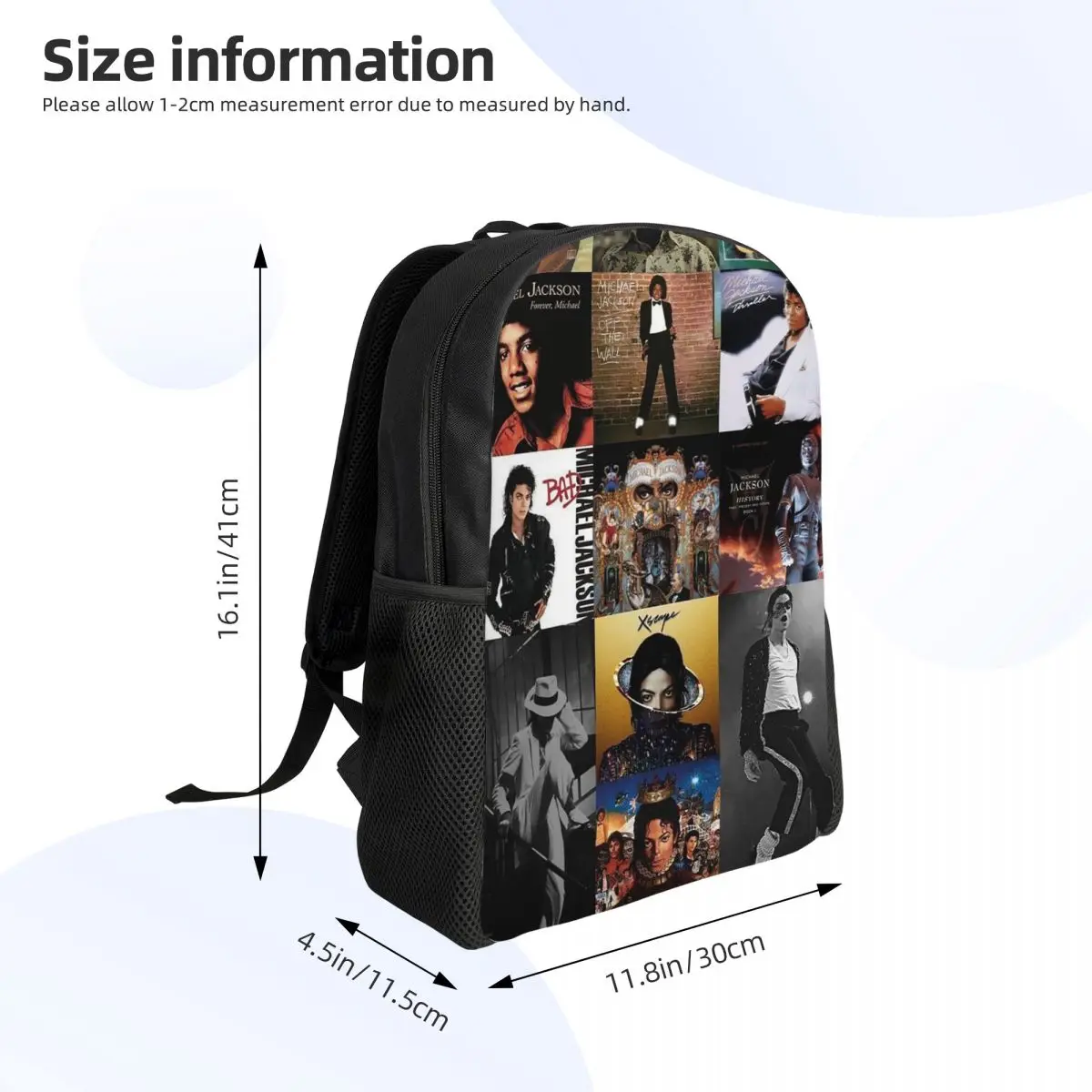 Michael Jackson Student Backpack School Bag Hiking Travel Daypack for Men Women Fashion Bookbag Shoulder Bags