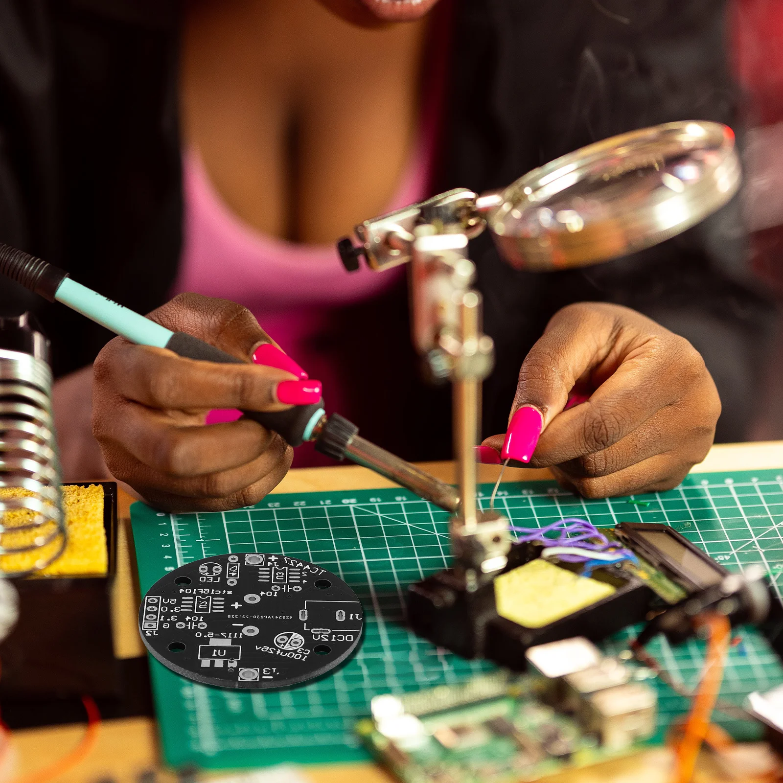 1Set Soldering Practice Kit for Beginners Students DIY High Precision Standing Soldering Project Electronic Assembly Learning