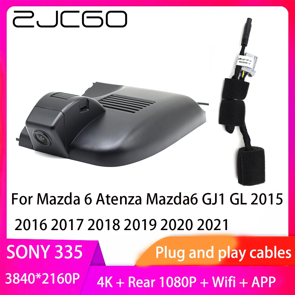 

ZJCGO Plug and Play DVR Dash Cam 4K 2160P Video Recorder for Mazda 6 Atenza Mazda6 GJ1 GL 2015 2016 2017 2018 2019 2020 2021