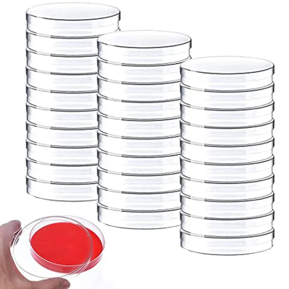 

School Supplies Plastic Transparent with Lids 90x15mm Petri Dishes Bacteria Culture Dish Sterile Petri Dishes Clear Petri Dish