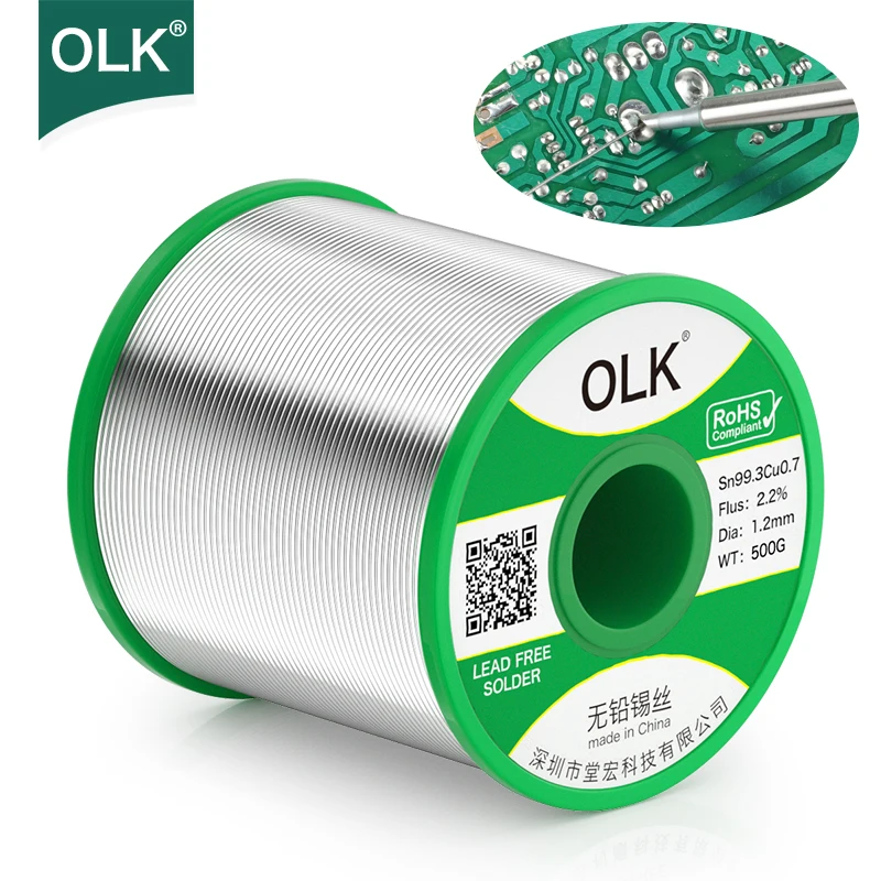 

OLK 500g Lead free solder wire environmental friendly rosin containing high purity maintenance soldering iron tools solder wire