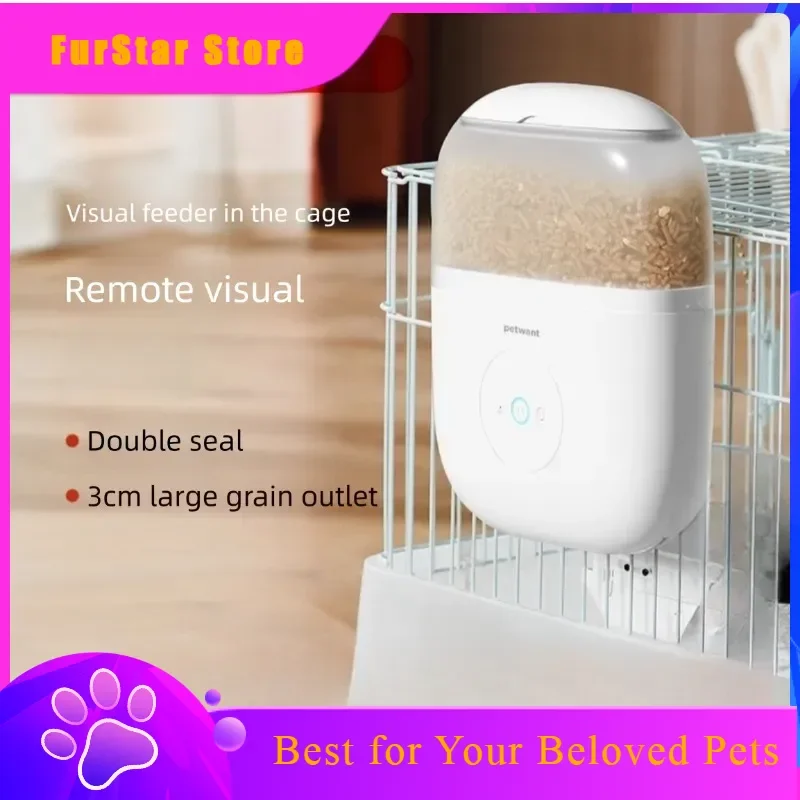 FurStarCage Mounted Intelligent Timing Rabbit Feeder 200W Ultra-clear Camera APP Remote Monitoring Camera Pets Feeder Pet Produc