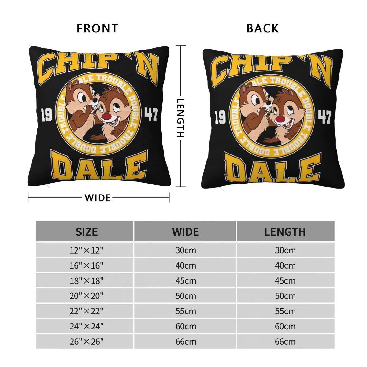 Pillow Cover Chip 'n' Dale Graphic Cushion Cover Fashion Pillow Case For Sofa Bedroom Home Decor Pillowcases