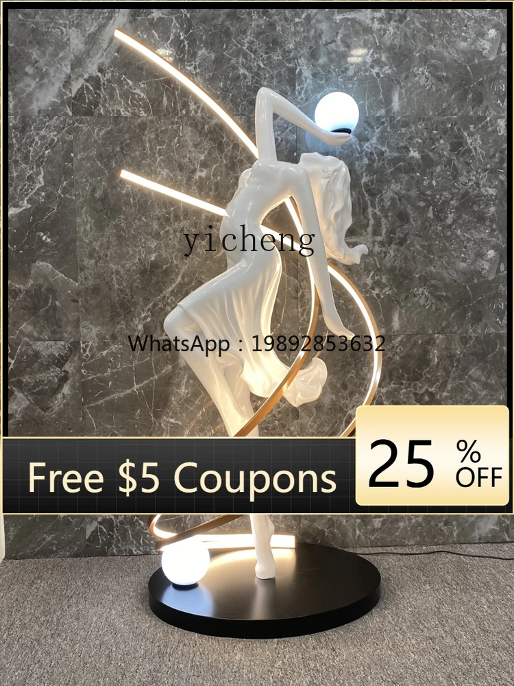 

Humanoid Art Sculpture Floor Lamp Shopping Mall Club Dance Goddess Decoration Floor Lamp