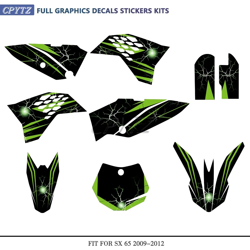 Motorcycle Fairing Graphics Kit  Background Decals Personality Stickers Fit For SX 65 SX65 2009 2010 2011 2012
