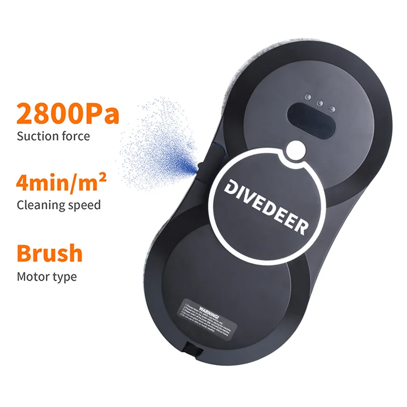 DIVEDEER Window cleaning robot Water spray intelligent cleaning robot Brushless motor Glass washer spray window cleaning robot