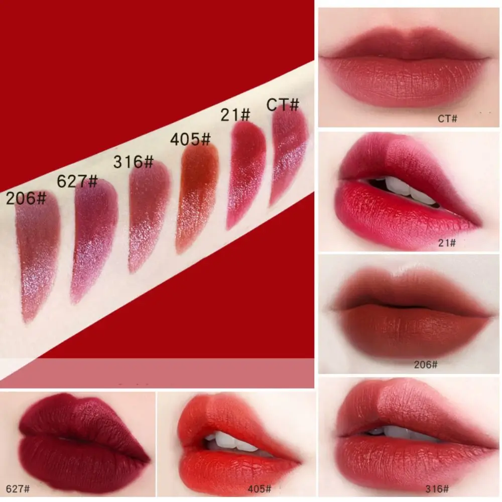 Tragbarer Samt-Lipgloss, langlebig, antihaftbeschichtet, Cup-Lippenglasur, Retro-feuchtigkeitsspendender Lippenstift, Make-up