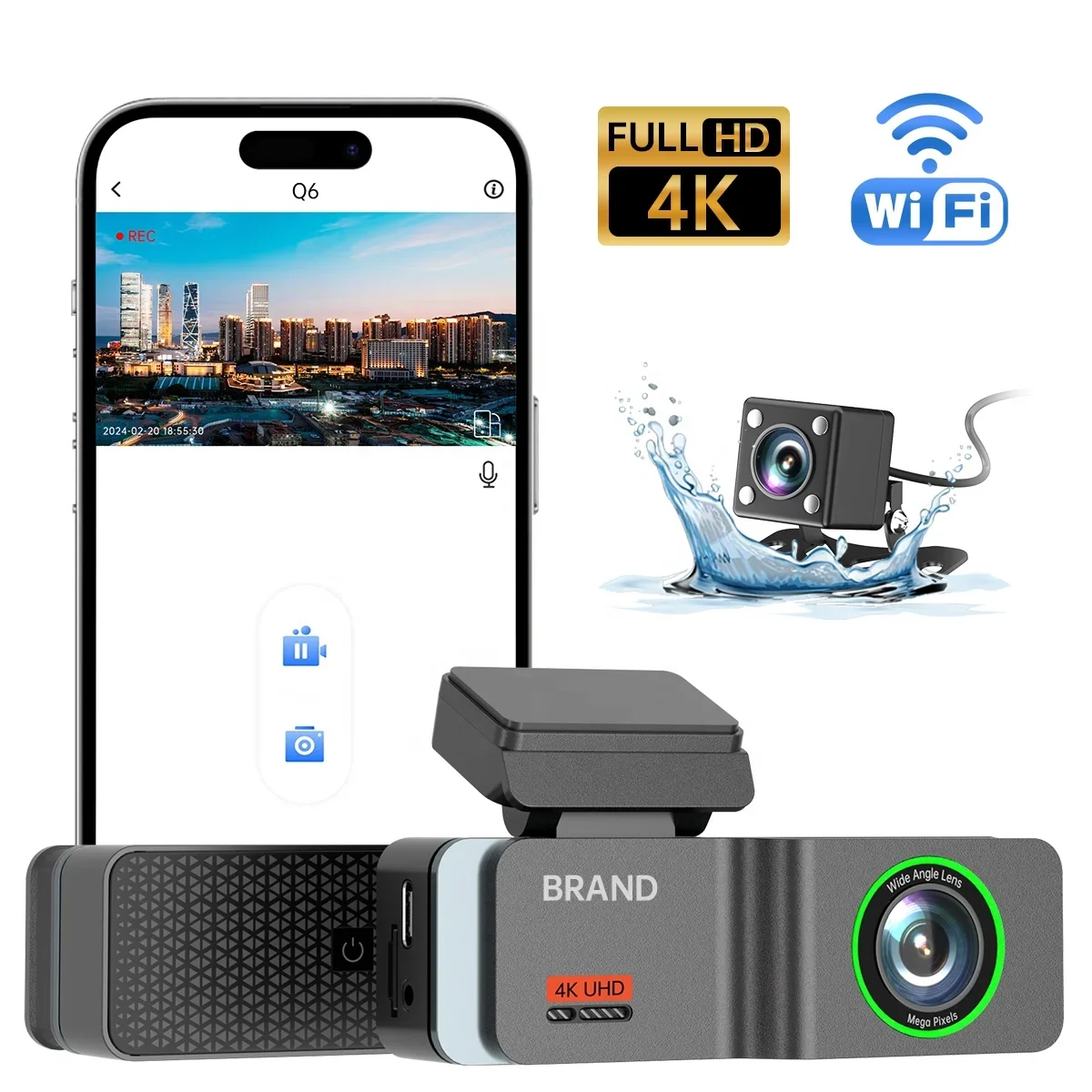 

DDPai Dash Cam 4K+2K Full HD Hidden Vehicle Video DVR Android Wifi Smart Connect Car Camera Recorder