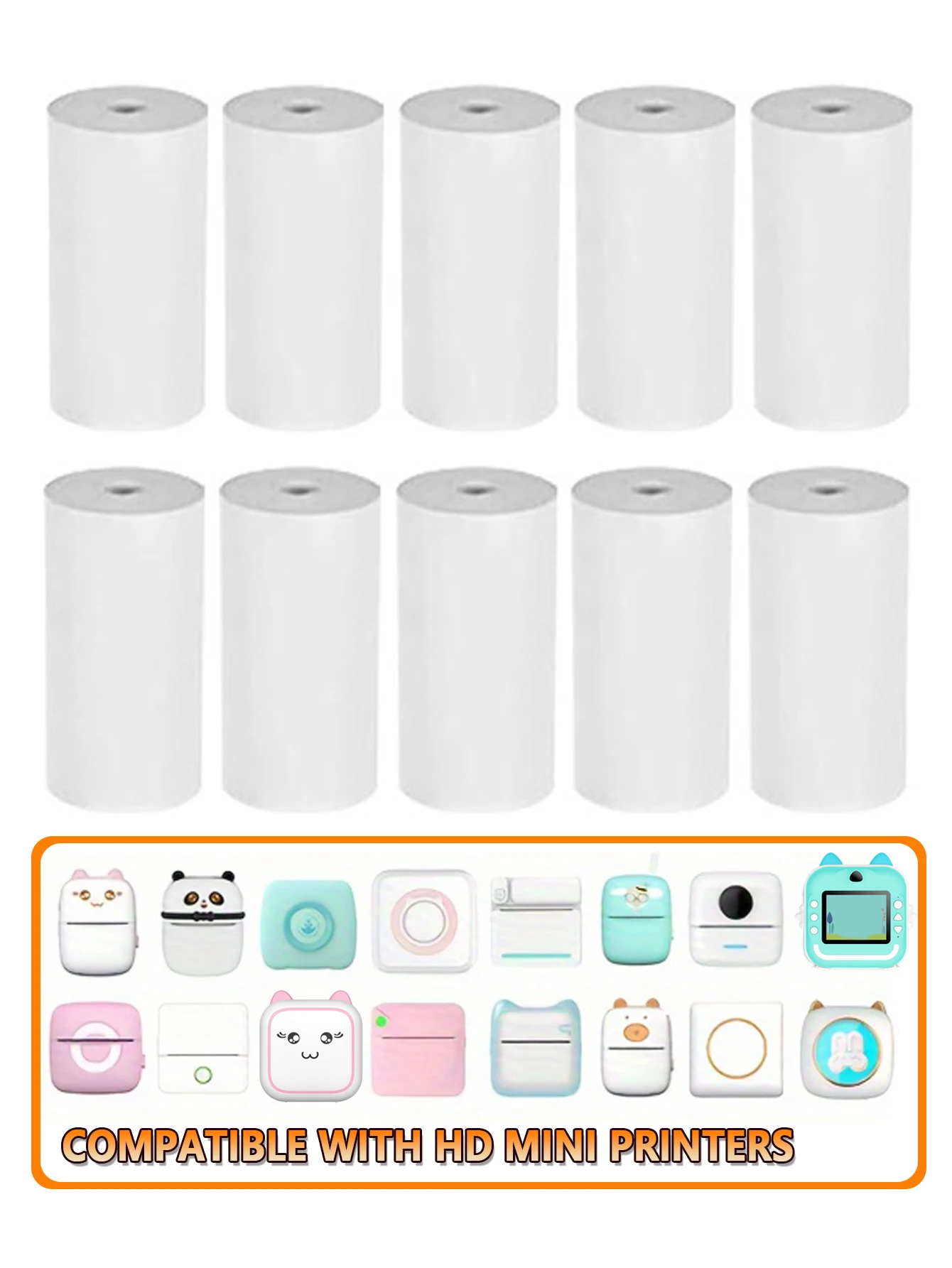 5 szt. Mini Papier do Drukarek Termicznych, Etykiety Termiczne, Biały Papier do Mini Przenośnych Kieszonkowych Drukarek Mobilnych
