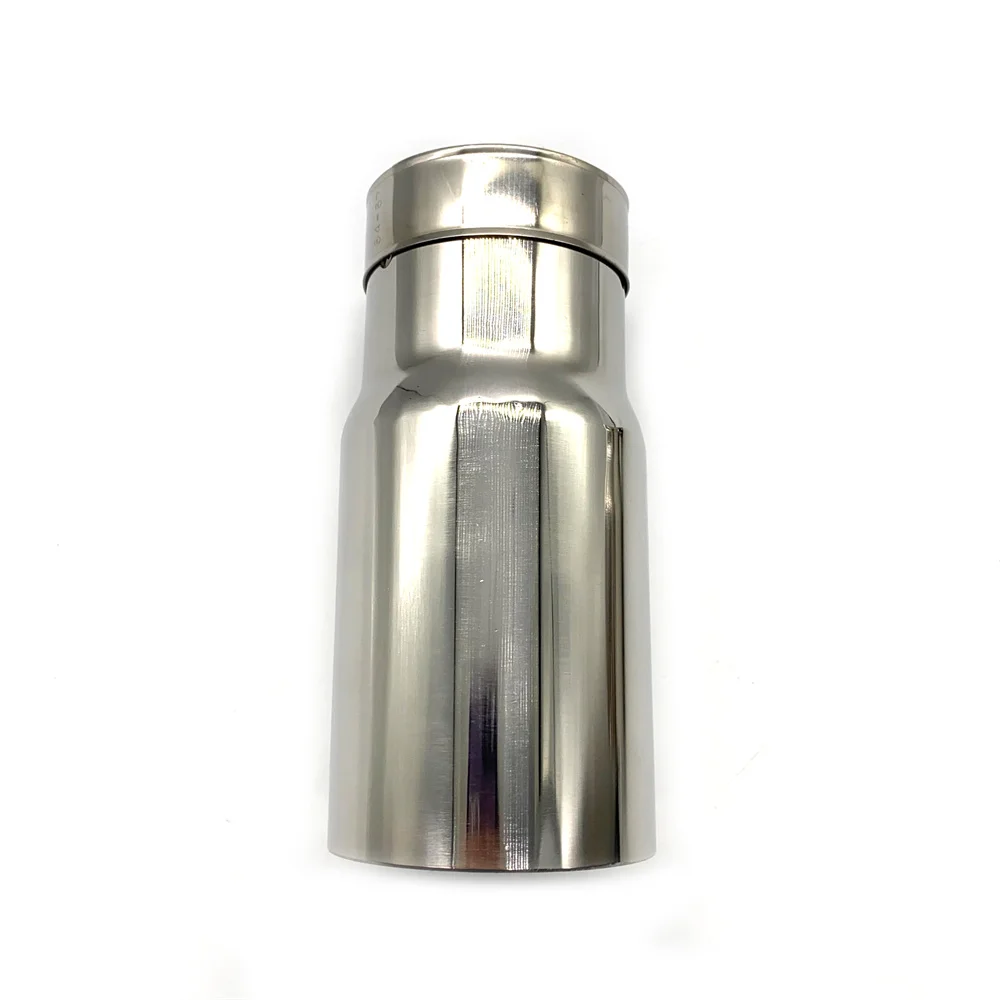 1 Piece Car Modified Flat Edge Stainless Steel Exhaust Pipe Single Layer Shinny Muffler Tip Without Logo