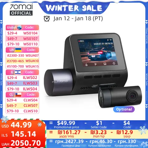 Dash Cam A400 1440P 145° FOV 70mai