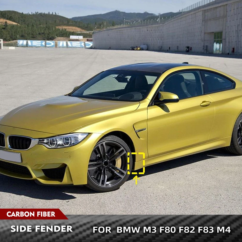 

Real Carbon Fiber Side Fenders Front Arch Splash Guards Mud Flap Front Splash Guards Fenders For BMW F80 M3 F82 F83 M4 2014-2019
