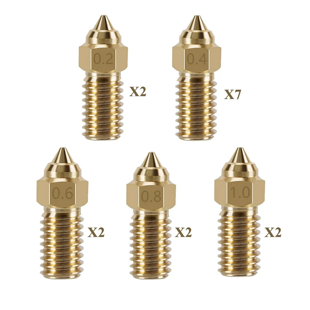 15PCS Barss Nozzles Kit for Neptune 4, 3D Printer 7PCS 0.4mm and 2PCS 0.2mm, 0.6mm, 0.8mm, 1.0mm Nozzles Kit