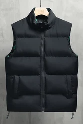 Trendy fashion street cross-border winter double-sided vest loose and warm thick plus size cotton jacket men's camisole sleevele