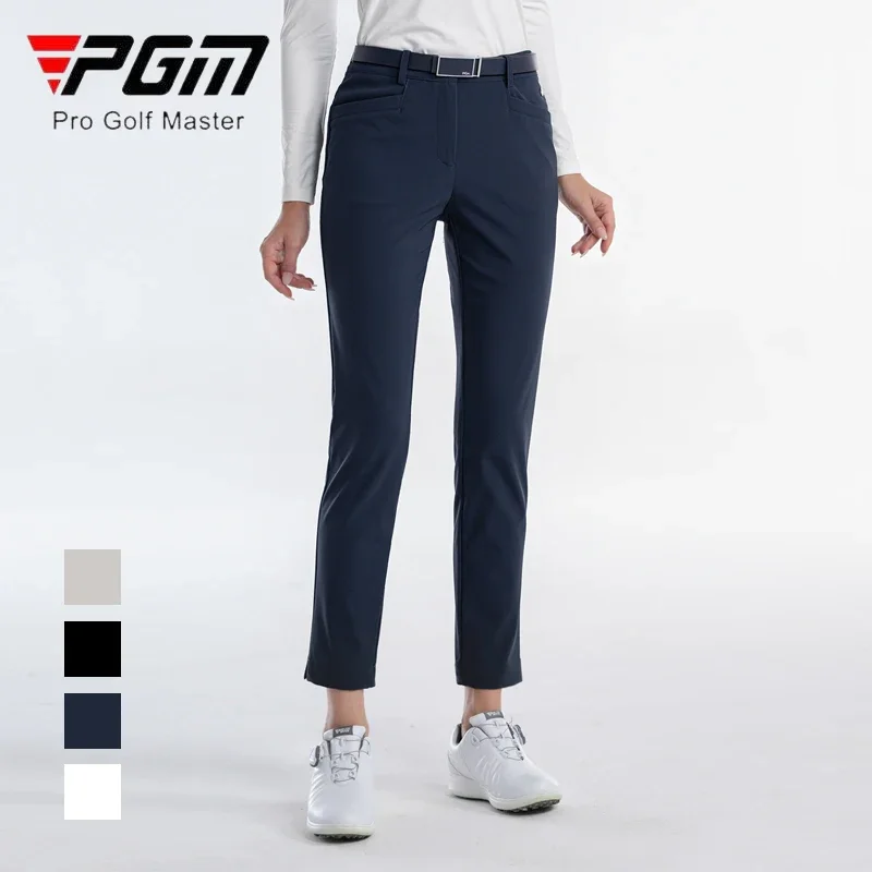 

PGM Female Thicken Spring Golf Pants Ladies High Waist Split Long Trousers Women Slim Sport Pant Leisure Sweatpants Ankle Length