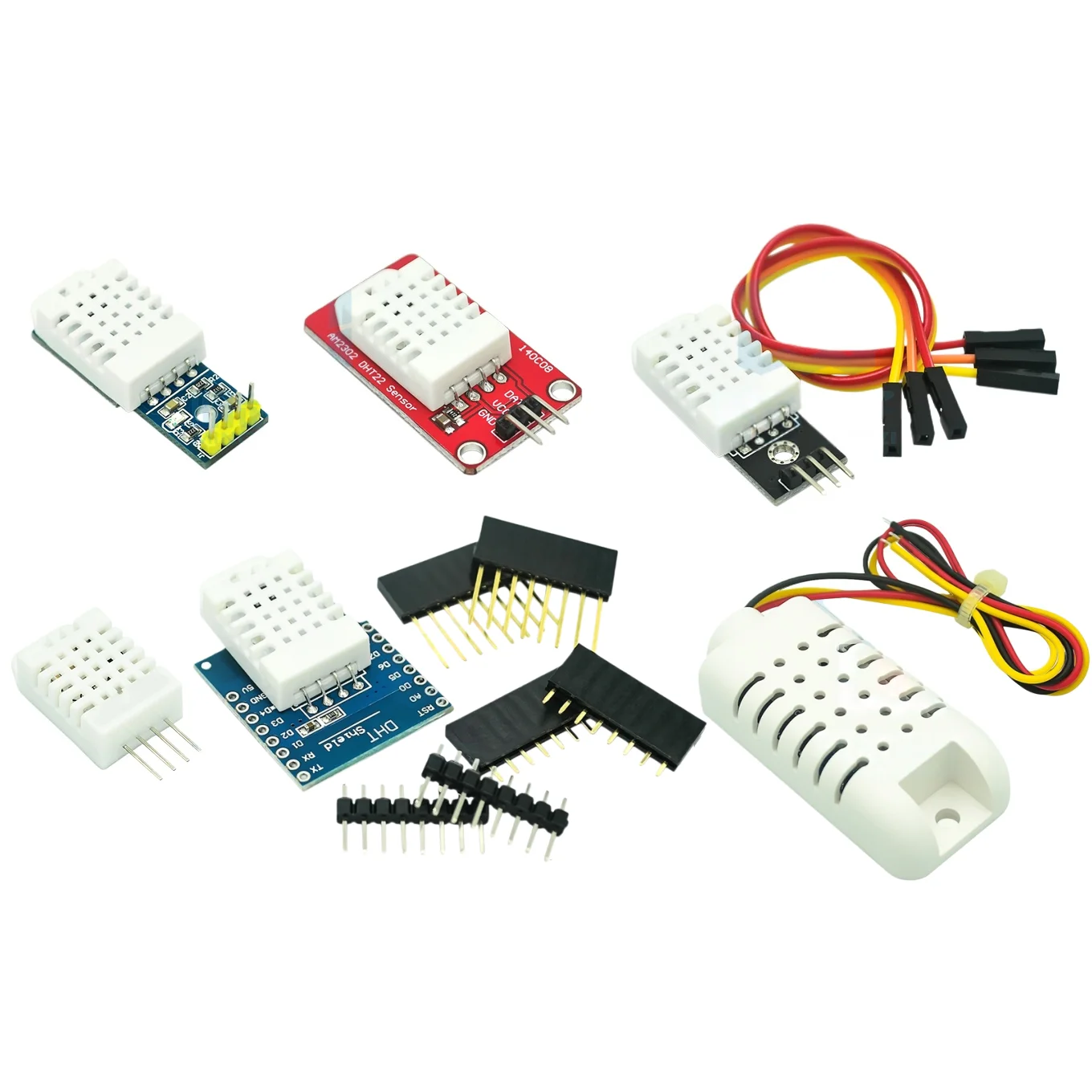 وحدة درجة الحرارة والرطوبة DHT22، مسبار مستشعر AAM2302B، DHT D1 mini، مكعبات بناء إلكترونية رقمية #1
