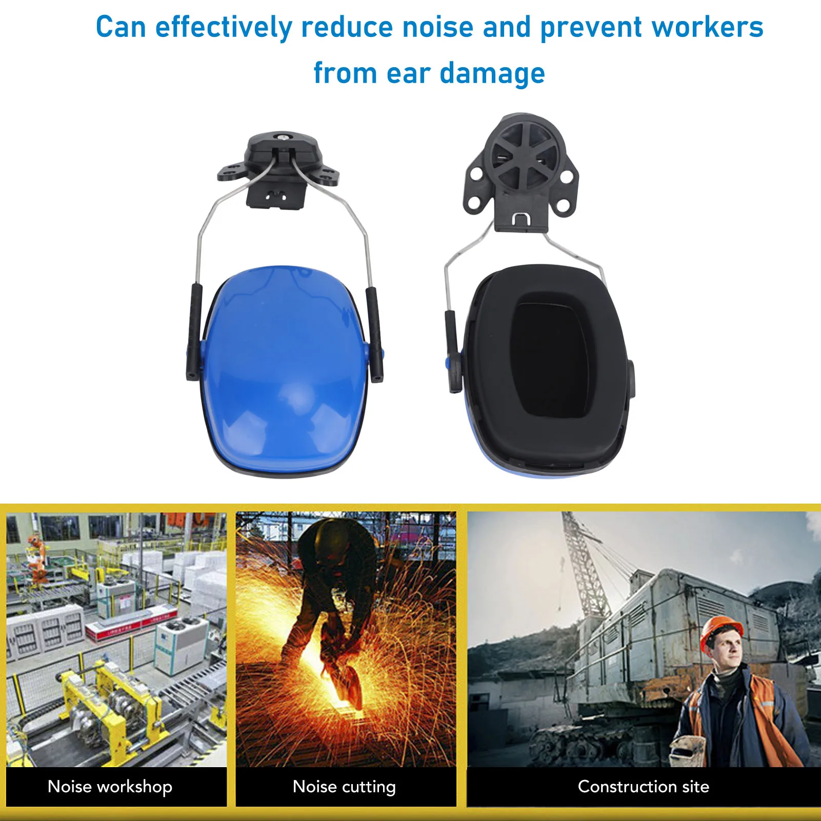 

ZK30 Helmet Ear Muff Noise Reduction Earmuff Hearing Protection Sound Blocking Earmuff for Working Woodworking