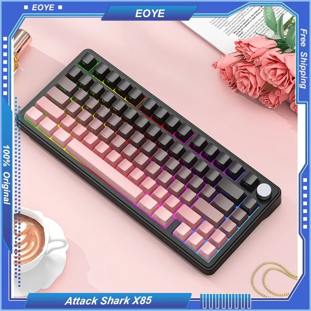 

Attack Shark X85 Mechanical Keyboard 75% RGB Tri-mode Wireless Bluetooth Hot-swappable Side Carving Gaming CustomizedIlluminated