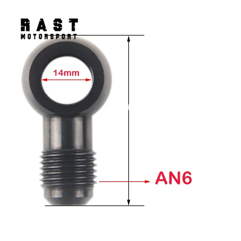Parafuso adaptador banjo de alumínio an3 an4 an6 an8 an10 an a 12mm 14mm 16mm 18mm encaixe de freio preto