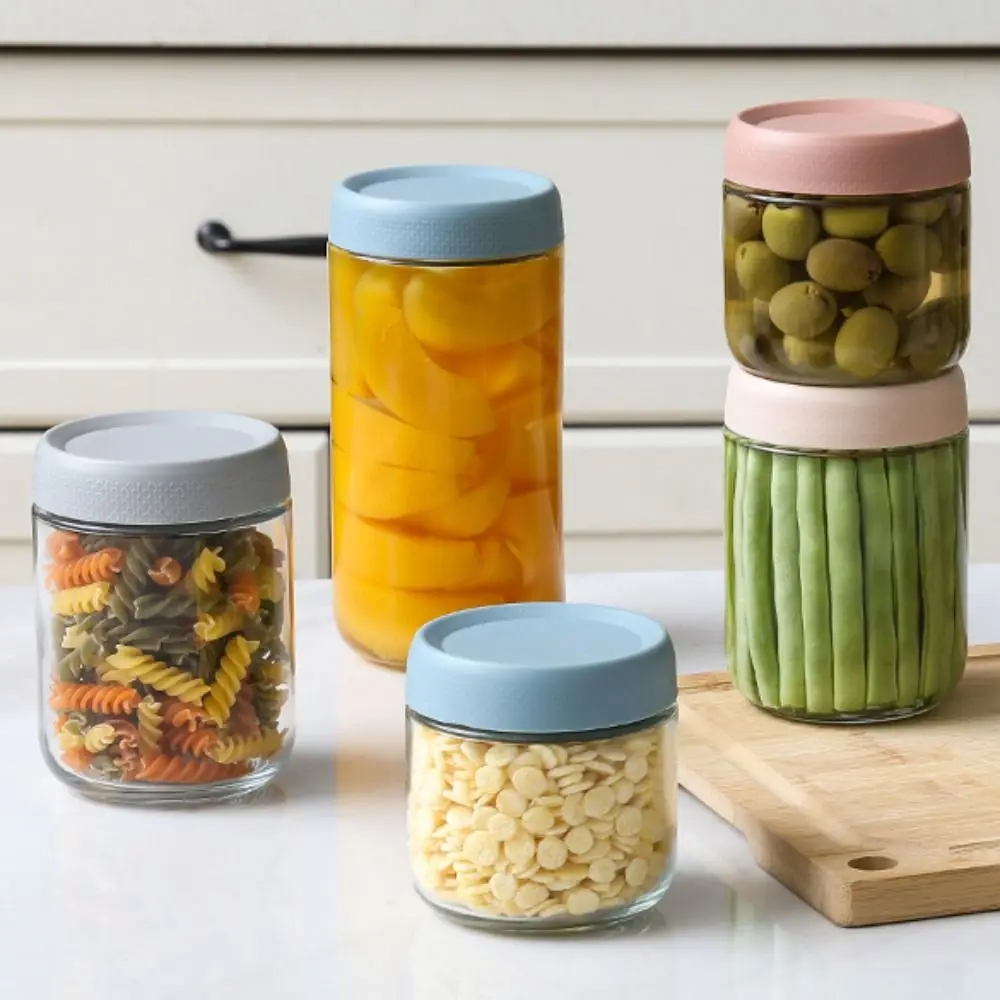 

6Pcs Multifunctional 10/16/24 Oz Overnight Oat Jar Leak-Proof Glass Mason Jars Sealed with Lid Fresh-keeping Jar Spice