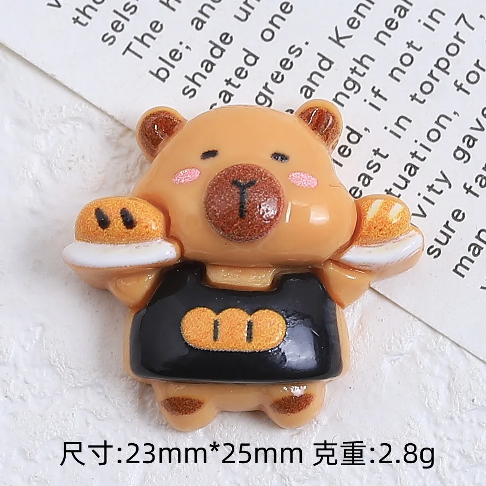 Cute Cartoon Capybara Animal Resin Cabochon 20pcs Resin Flatback for DIY Decoration Accessories Wholesale Ornament Bulk Supplier