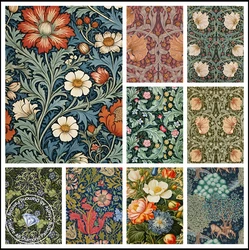 William Morris Museum 5D DIY AB Diamond Painting Embroidery Vintage Leaf Flower Cross Stitch Mosaic Rhinestones Hobby Home Decor