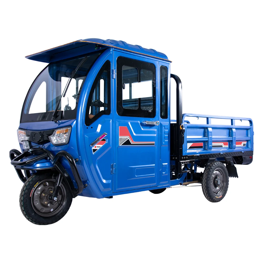 

60v Hot Seat Enclosed Driver Room Green Powered Adult Tricycle Middriver Electric Cargo Cabin