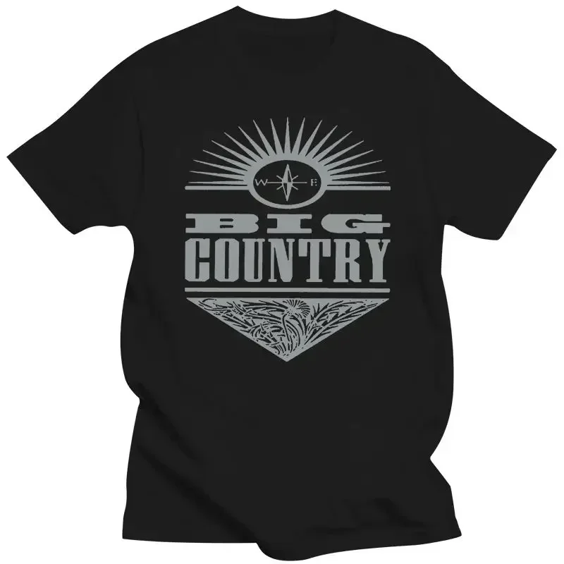 Big Country Band Logo T-Shirt for Men Women, Retro Post Punk Rock Graphic Tee, Oversized Cotton Musician Top Streetwear