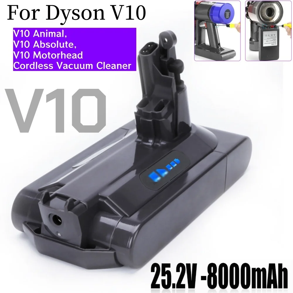 

100% New 25.2V 9800mAh Replacement Battery For Dyson V10 Animal Absolute Fluffy Cordless Vacuum Cleaner