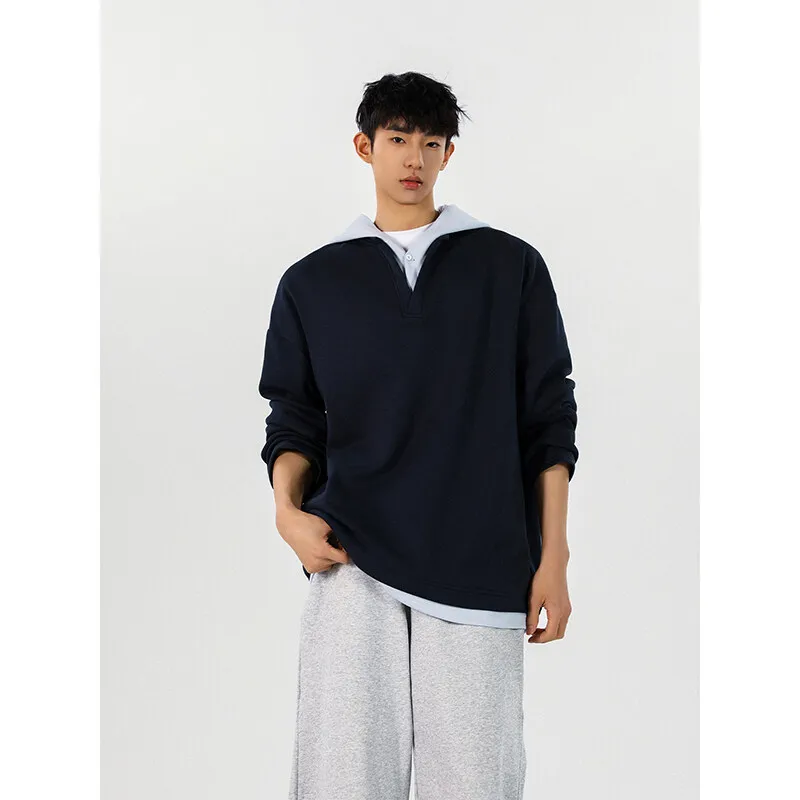 

Oversized Y2K Hoodie Sweatshirt Korean Retro 2000s Style Button Up Design Fake Two Pieces Hoodie Casual Loose Fit Grey Hoodies