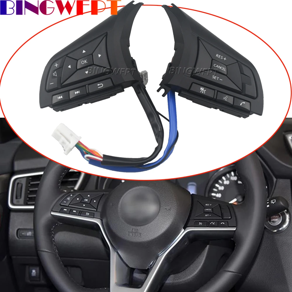 

Steering Wheel Button For Nissan Qashqai Navara C27 2018 2019 Cruise Control Volume Remote Phone Adjust Switch With Backlight