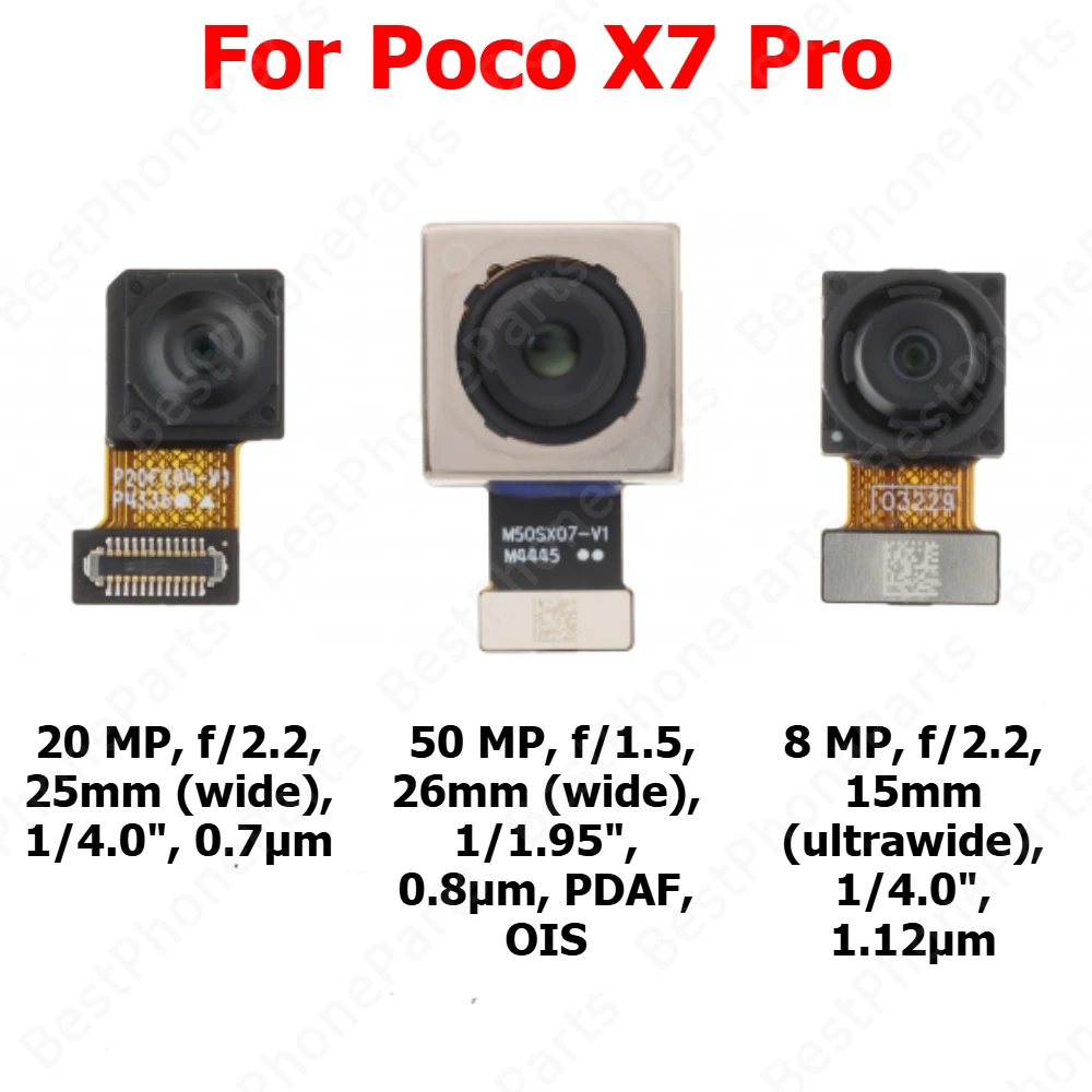 Camera For Xiaomi Poco X7 Pro X7Pro Rear Backside Front Facing Frontal Selfie Back Camera Module Mobile Phone Replacement Parts