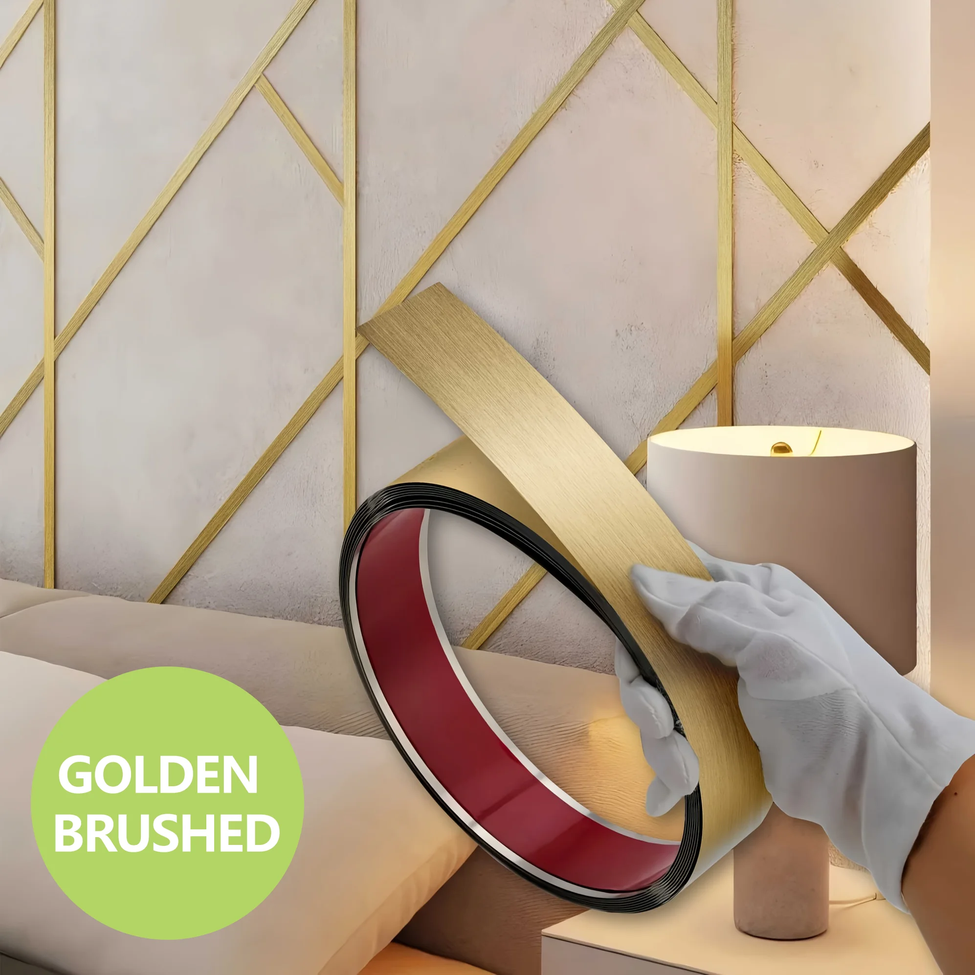 6-Meter Stainless Steel Decorative Strip, Self-Adhesive Titanium Ceiling, Background Wall, Metal Pressure Line